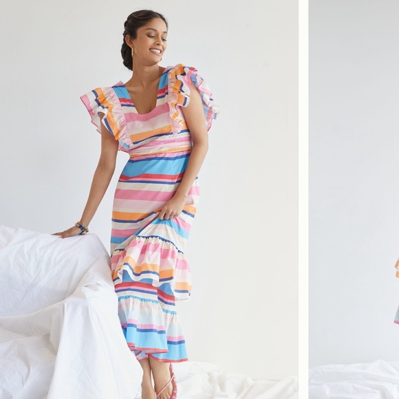 NWT Anthropologie Plenty by Tracy Reese Ruffled Maxi Dress. Size Small Petite - Picture 10 of 10